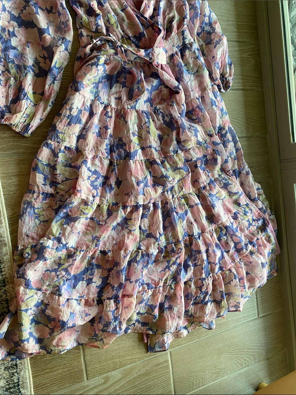 Astr Floral Wrap Maxi Dress in Pink and Lavender - Picture 8 of 8